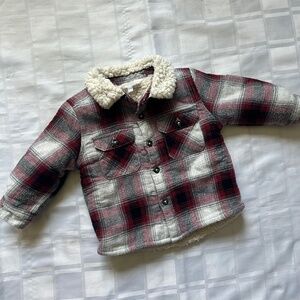 George Baby plaid Sherpa Lined Button Closure Shacket Jacket